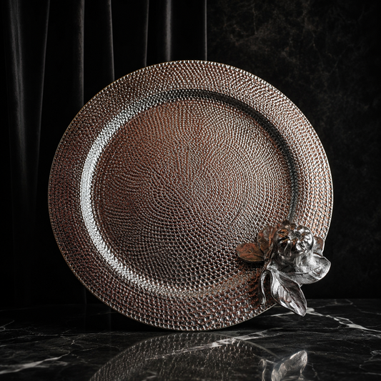 Celeste Textured Silver Serving Platter