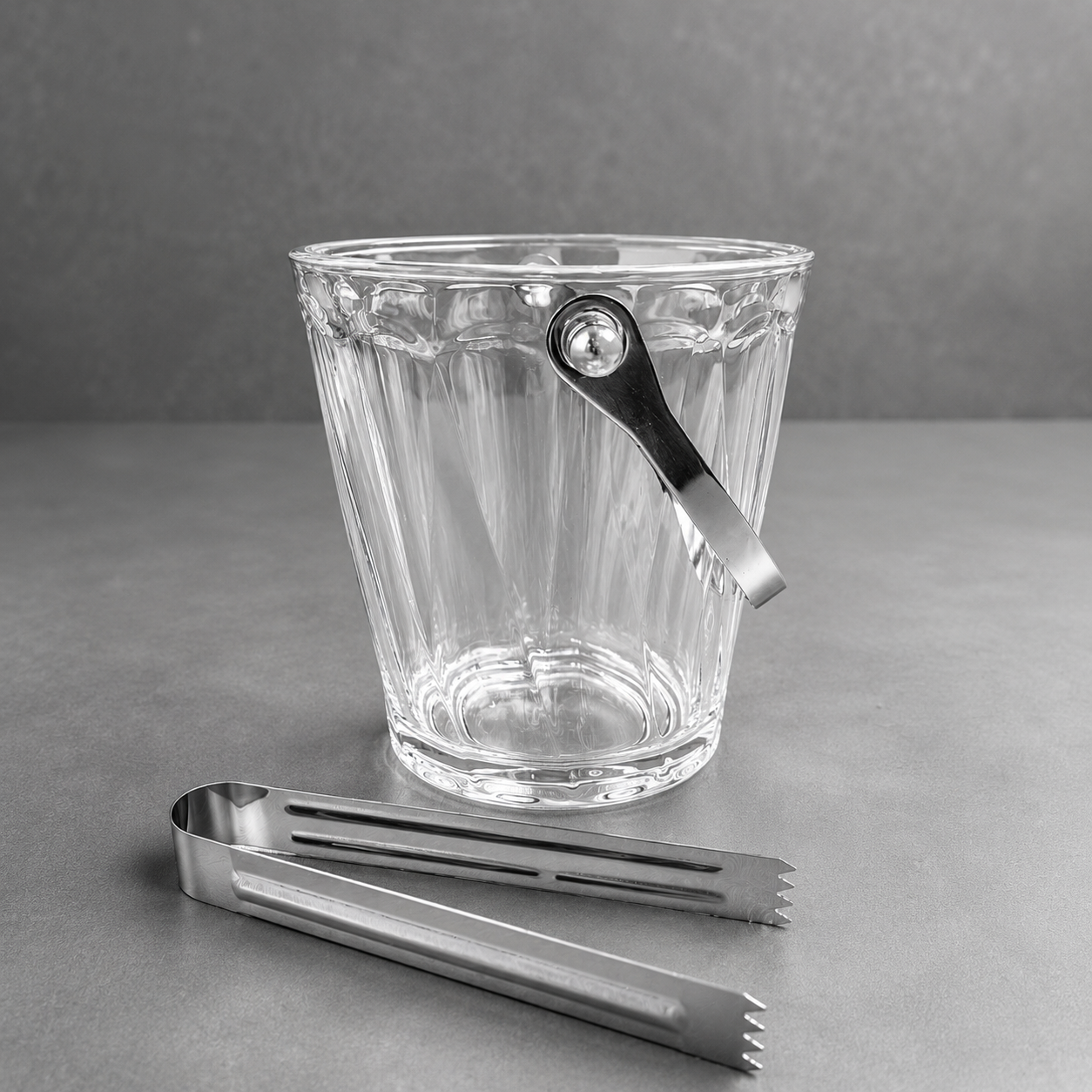 Crystal Clear Glass Ice Bucket
