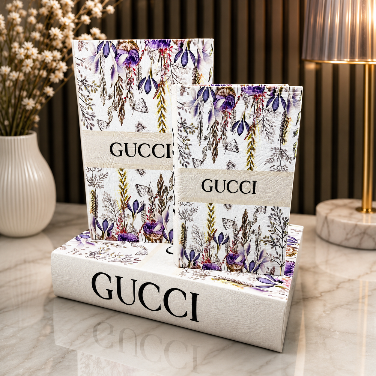 Gucci Floral Decorative Book & Storage Box 3PC-SET