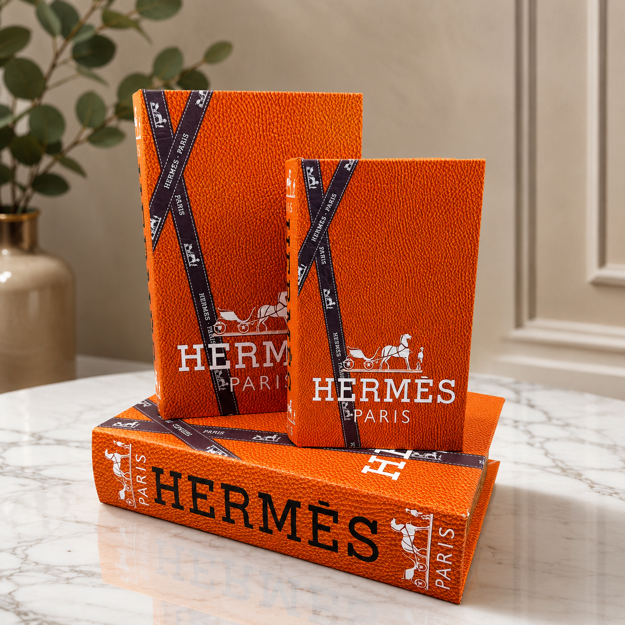 Hermes Decorative Book & Storage Box 3PC-SET