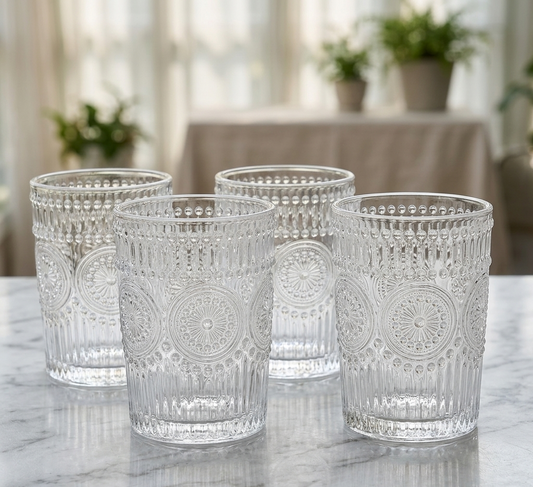 Vintage Embossed Glass Set 6PC
