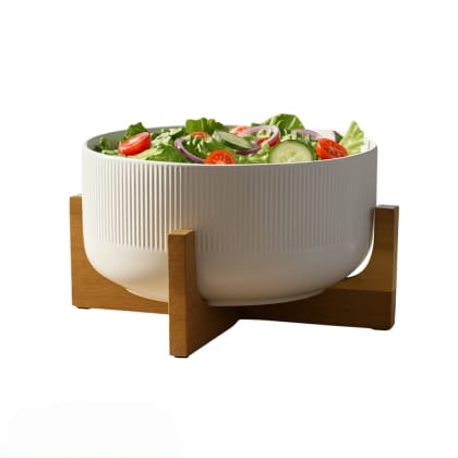 salad bowl with wooden frame