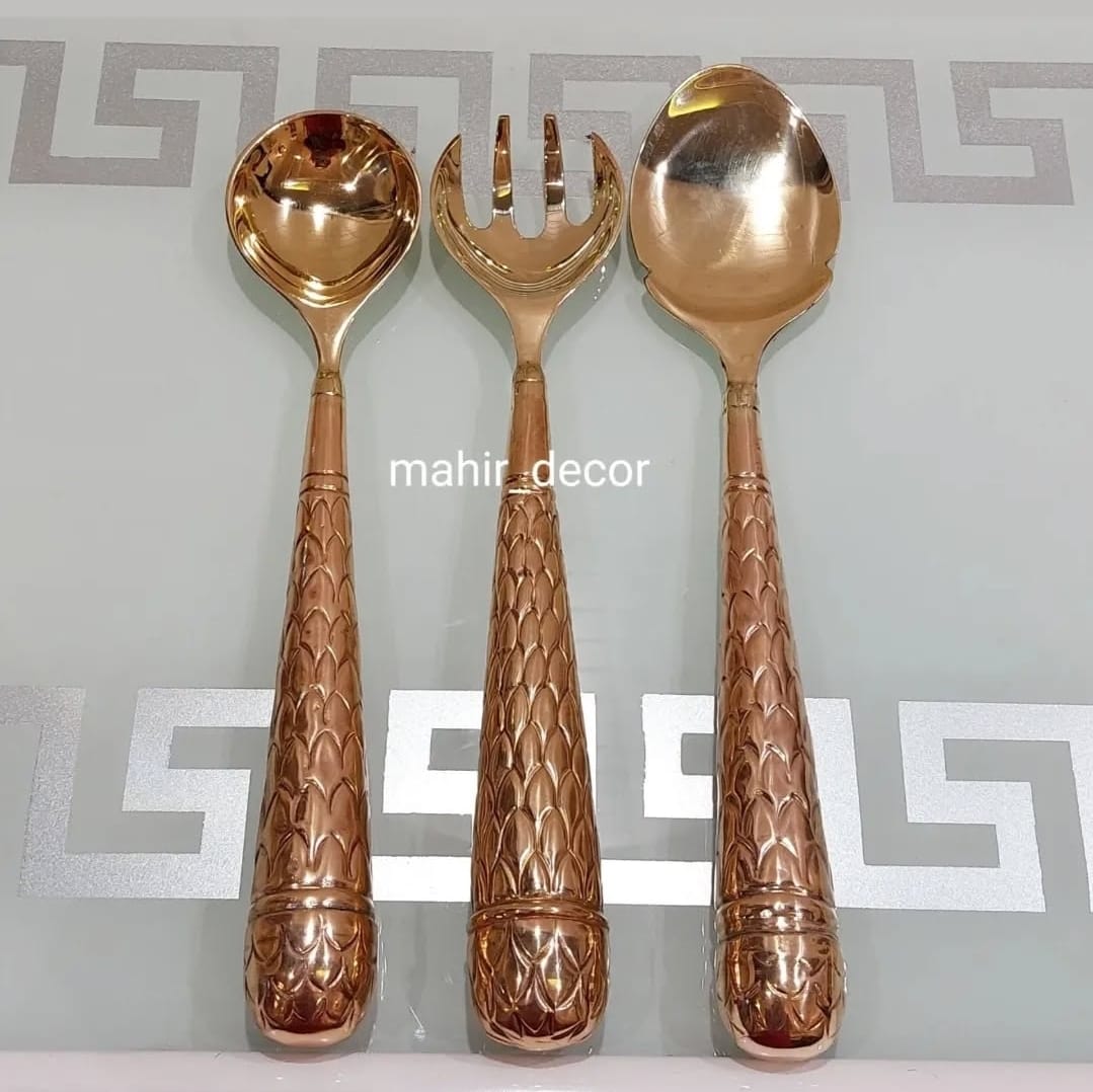 Copper serving spoon