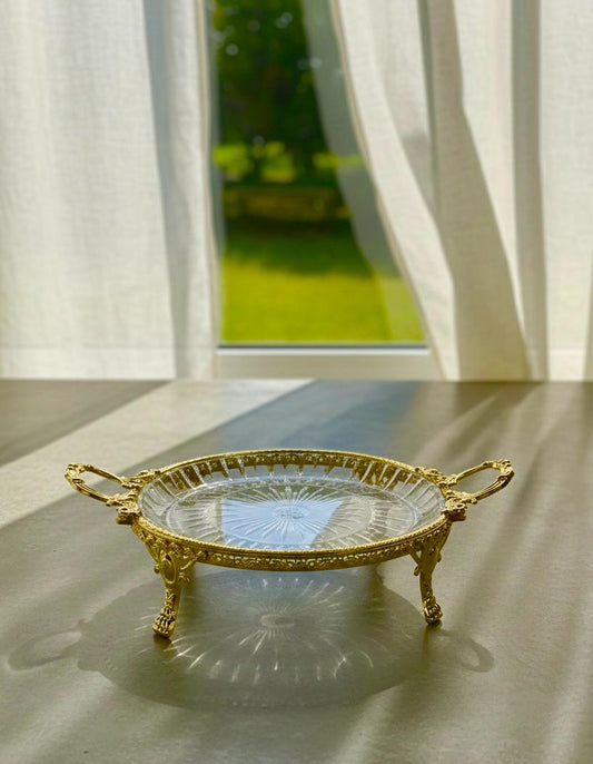 Crystal serving platter