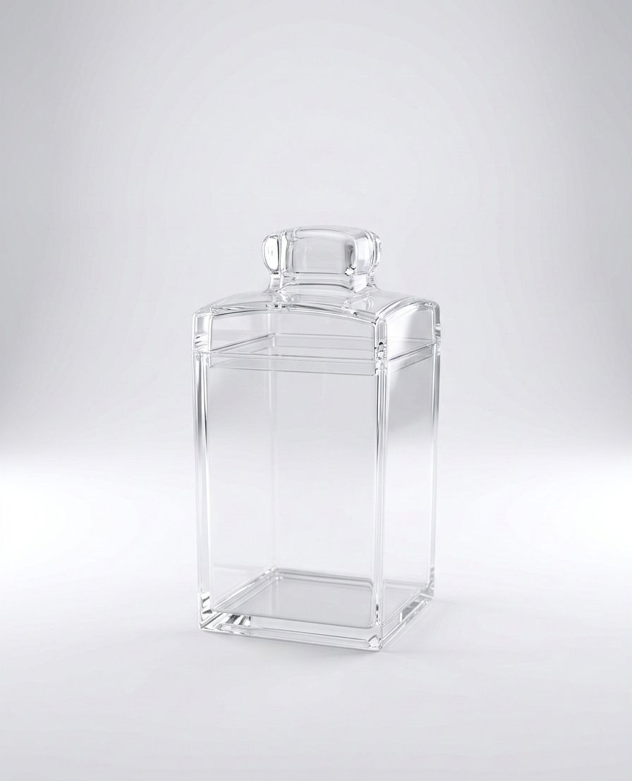 Transparent, square kitchen canisters