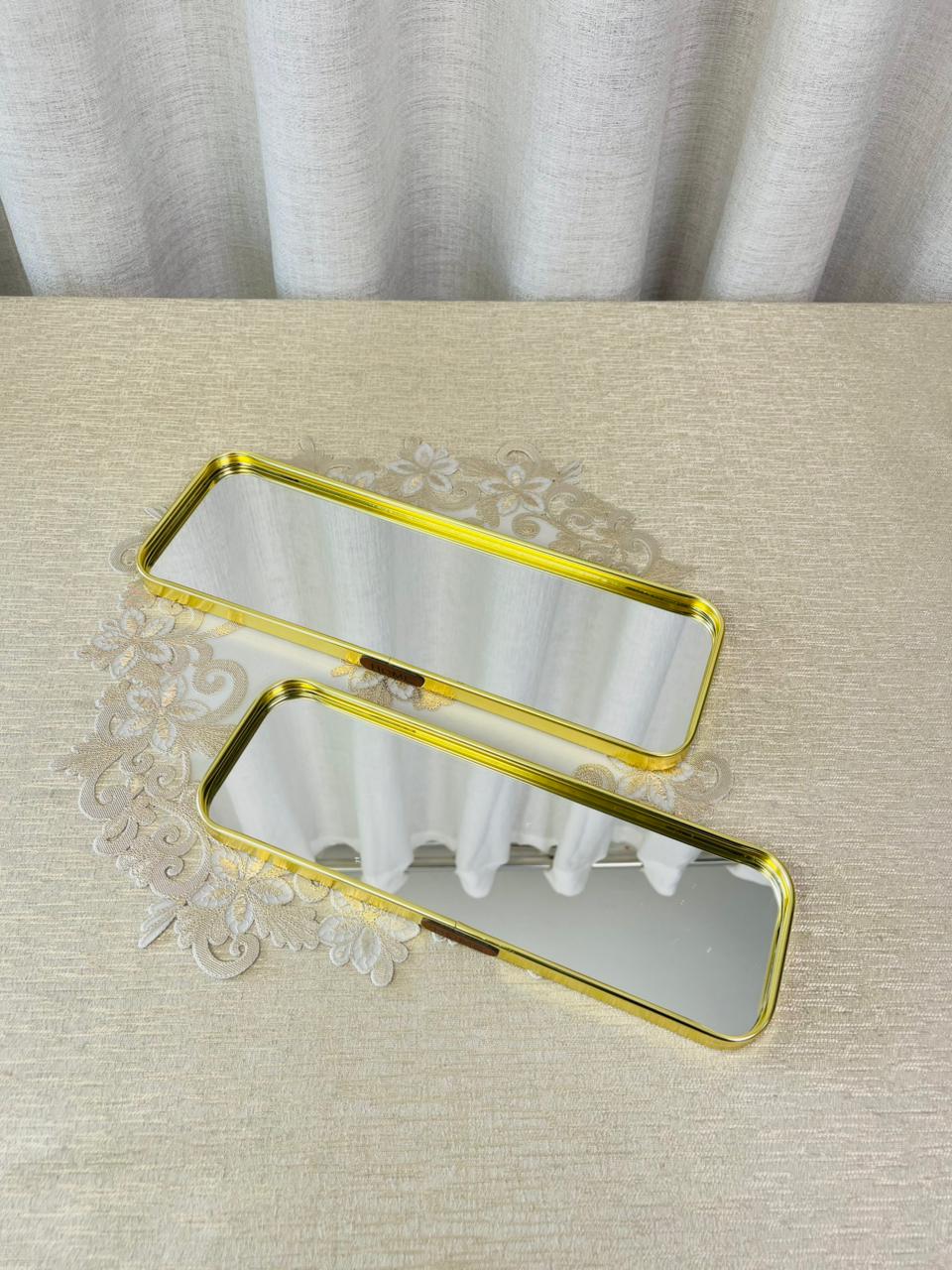 Gold Mirror Tray Rectangular