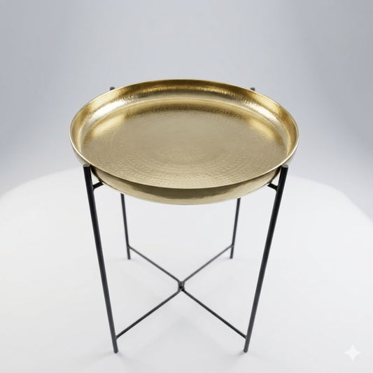 Gold & Matte Black Accent Table