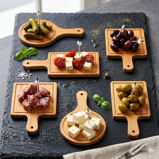 Mini Bamboo Serving Trays (Set of 6)