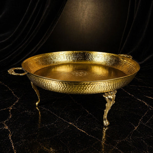 Royal Gold Hammered Brass Platter