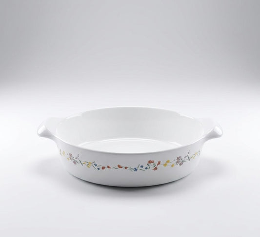 Danny Home 1.6L Ceramic Oven Safe Dish with Floral Print