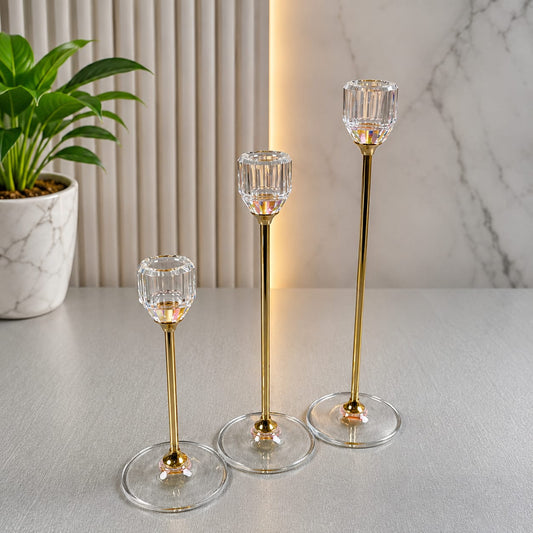 Crystal Candle Holders (Set of 3)