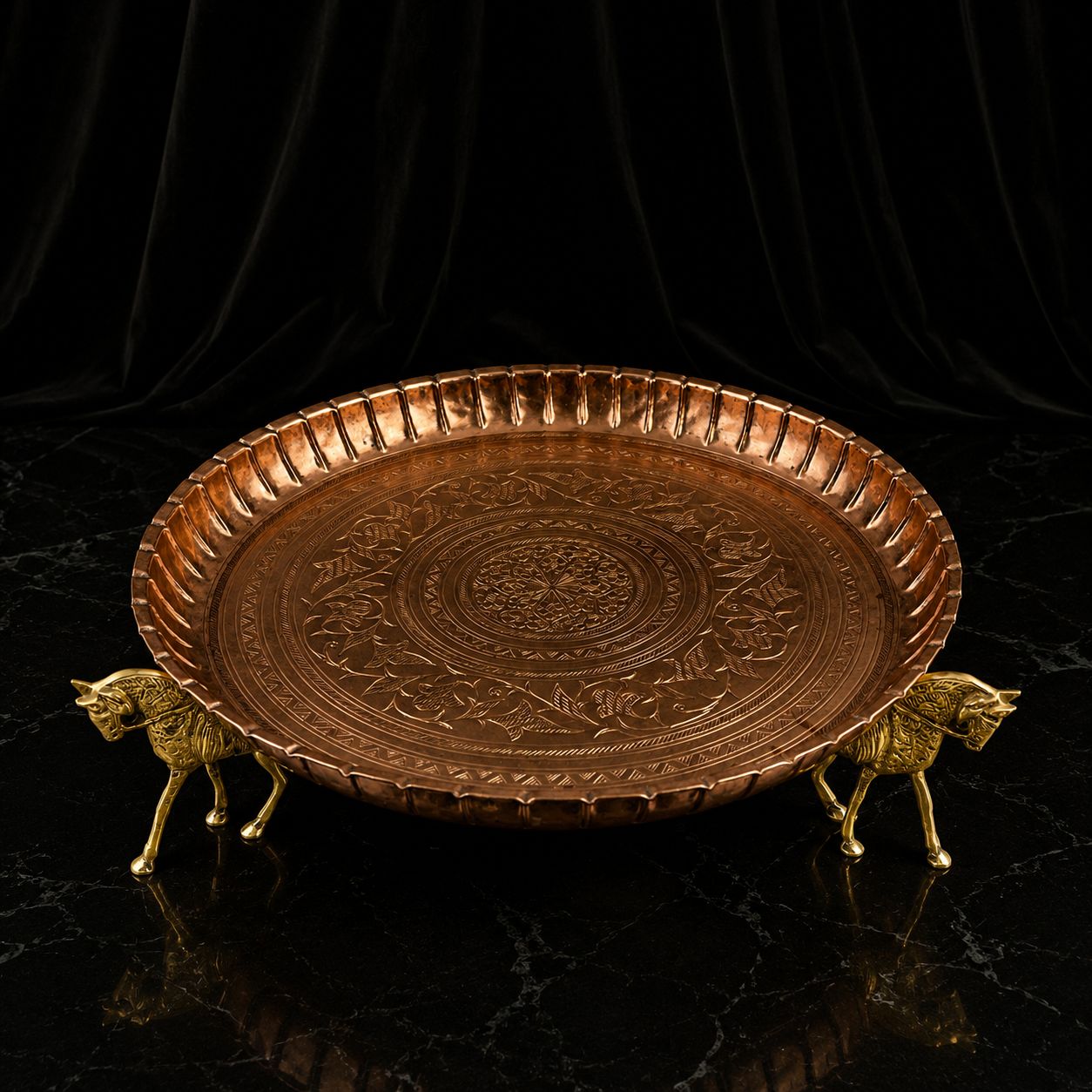Royal Horse Copper Serving Platter