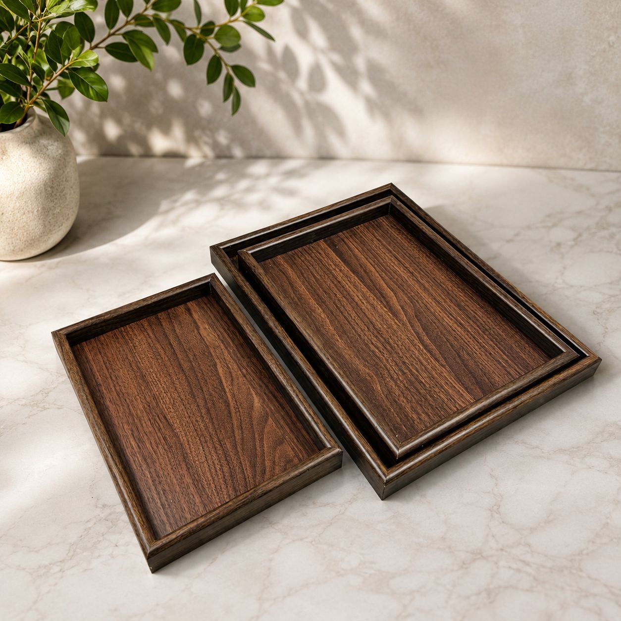 Dark Wooden Trays