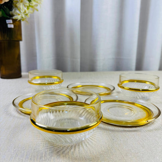 Spiral Dessert bowls with saucers