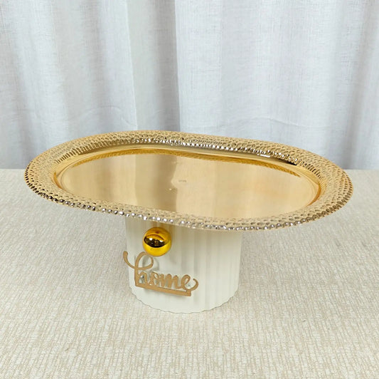Fluted Base Accent Display Platter