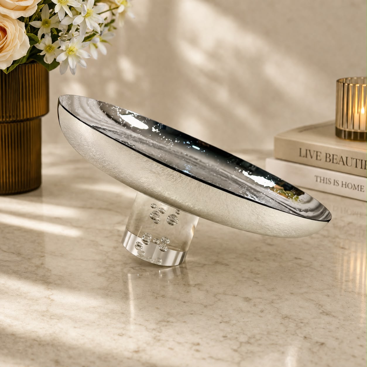 Crystal Silver Serving Platter