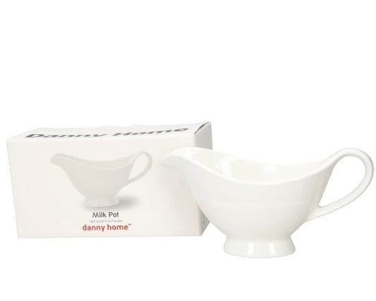 Danny Home Ceramic Creamer & Gravy Boat (White)