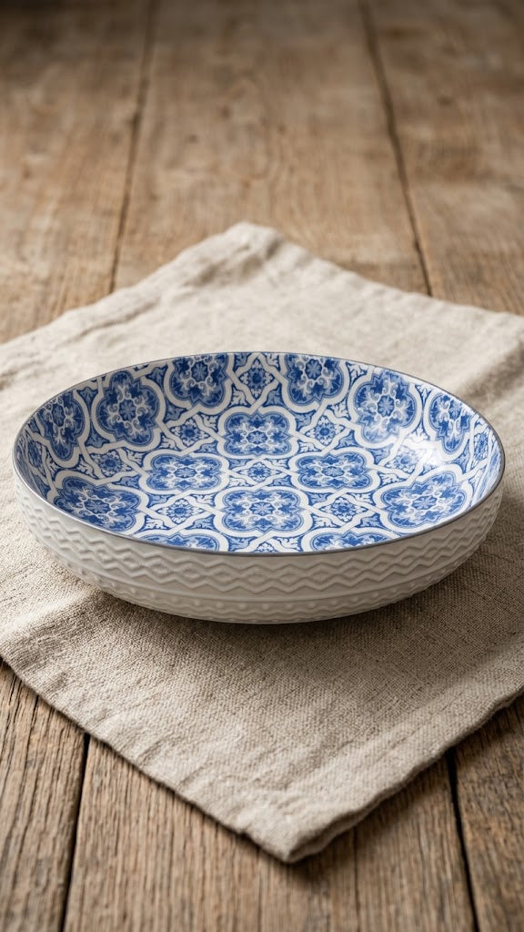 Mediterranean Azure Ceramic Serving Bowl