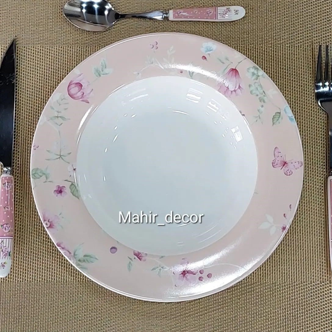 18 pcs breakfast set - Floral Pink