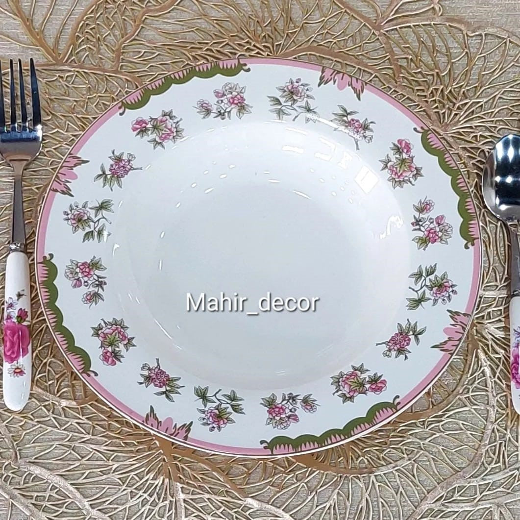 18 pcs breakfast set - Green & Pink