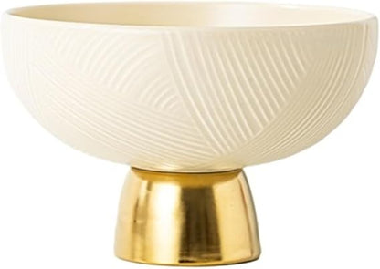 Ceramic bowl with textured wave pattern