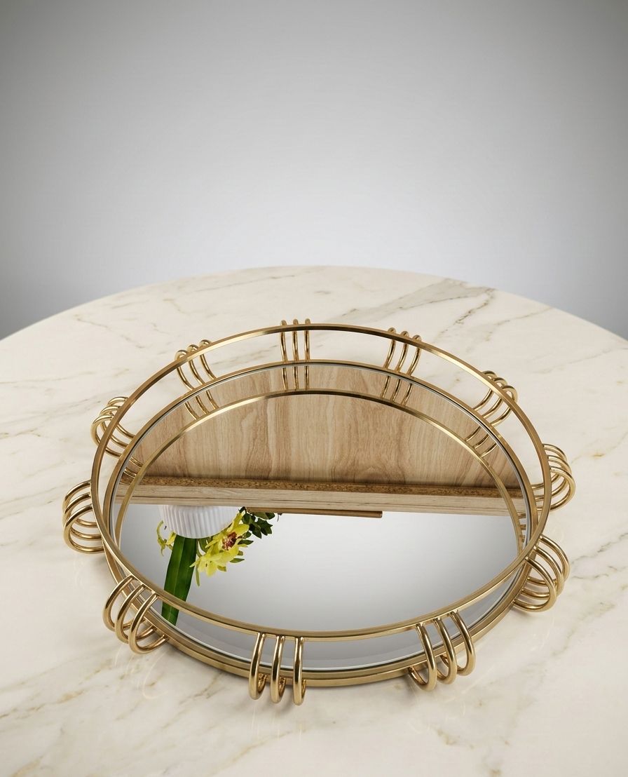 Mirror Round Metal Tray