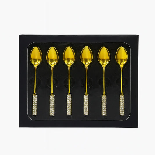 6 Pcs Golden Spoon Set and Frok set