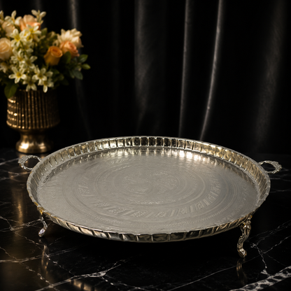 Royal Shahi Engraved Silver Serving Platter