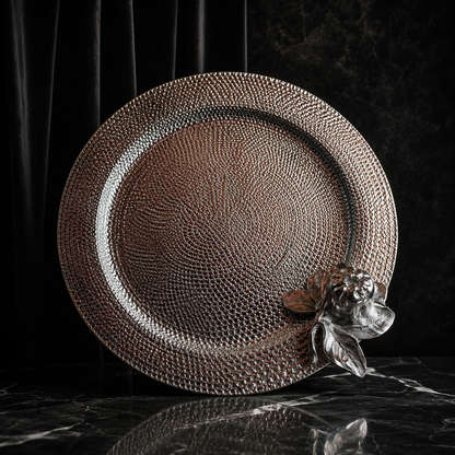 Celeste Textured Silver Serving Platter