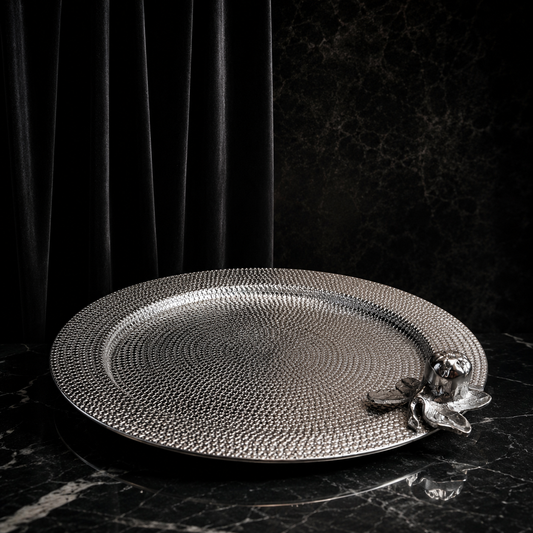 Celeste Textured Silver Serving Platter
