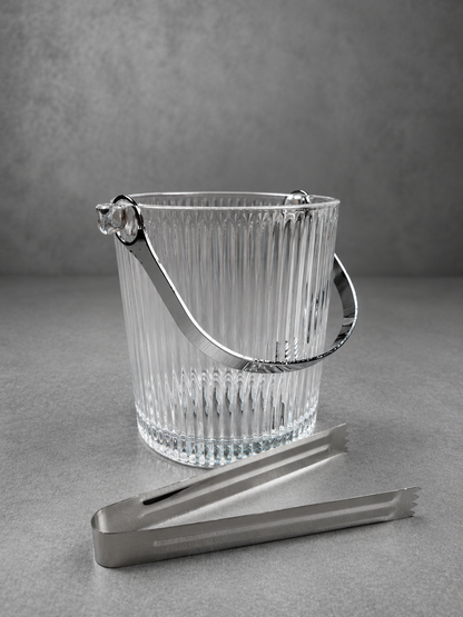 Ribbed Crystal Ice Bucket