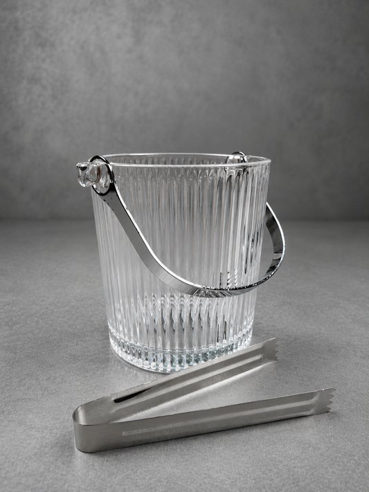 Ribbed Crystal Ice Bucket