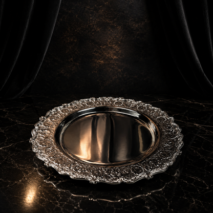 Luxury Baroque Silver Serving Platter