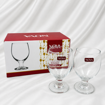 Goblet Glass Tumblers Set of 6PC