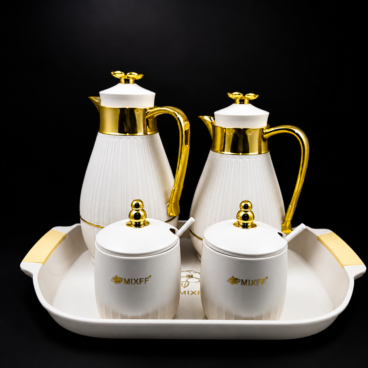Blossom Fluted Ivory & Gold Thermal Serving Set