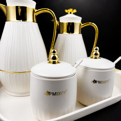 Blossom Fluted Ivory & Gold Thermal Serving Set