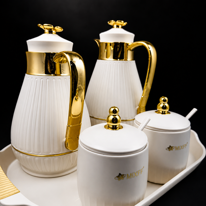 Blossom Fluted Ivory & Gold Thermal Serving Set