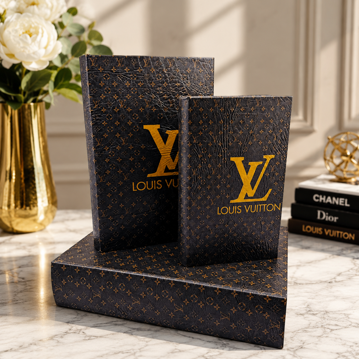 LV Decorative Book & Storage Box 3PC-SET