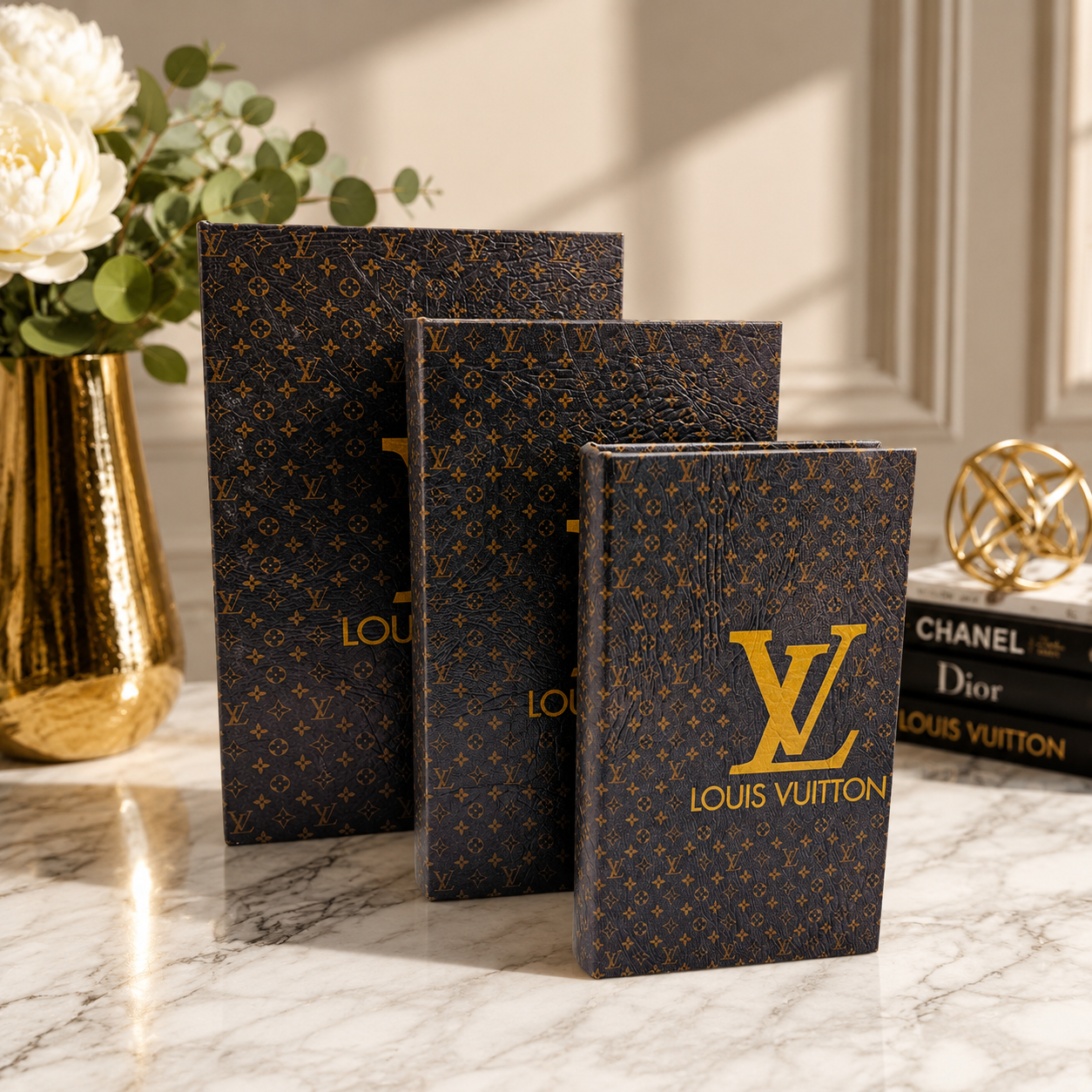 LV Decorative Book & Storage Box 3PC-SET