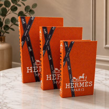 Hermes Decorative Book & Storage Box 3PC-SET