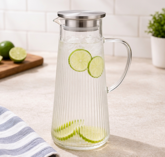 Danny Home Vertical Stripe Glass Water Jug & Teapot (1.13L)