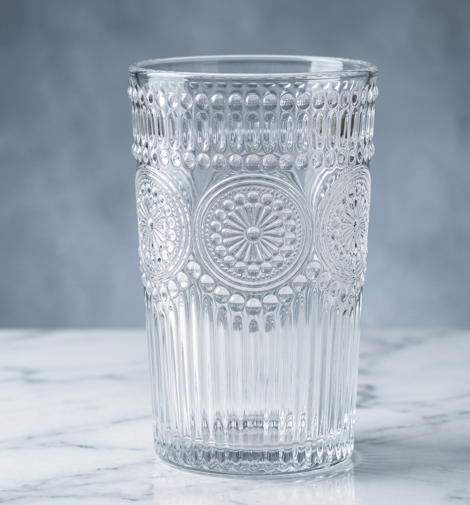 Vintage Embossed Glass Set 6PC (365ML)