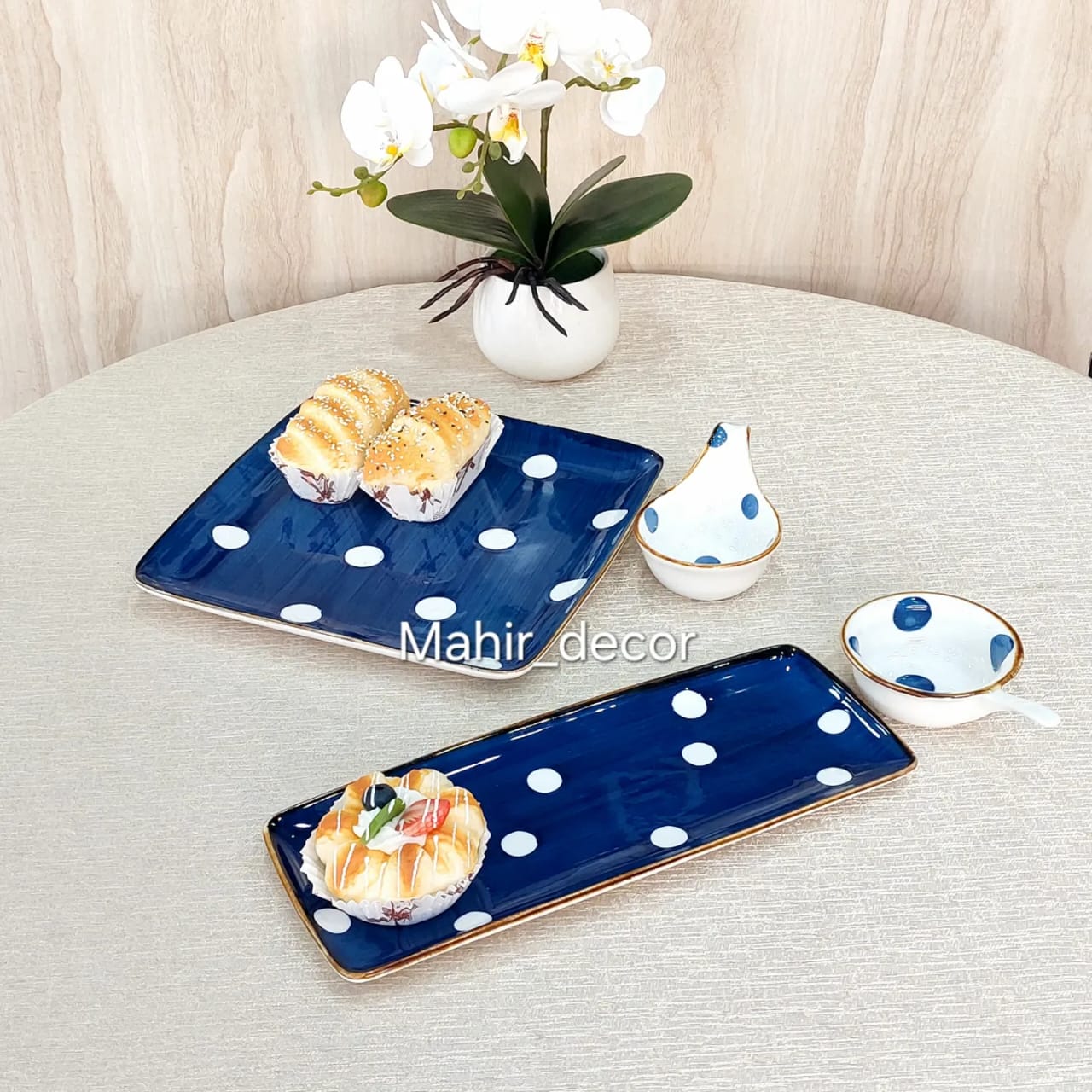 Cobalt blue platters