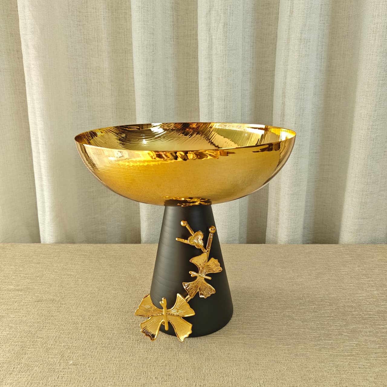 Black & Gold Deep Metal Bowl