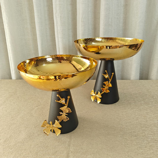 Black & Gold Deep Metal Bowl