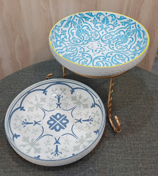Mediterranean Azure Ceramic Serving Bowl