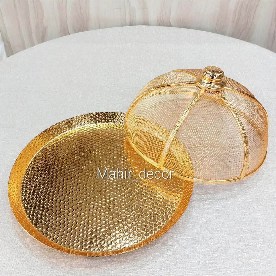 Hammered platter with lid