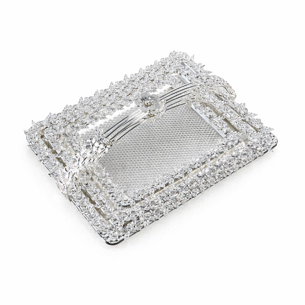Rectangular Tray Silver Set of 3