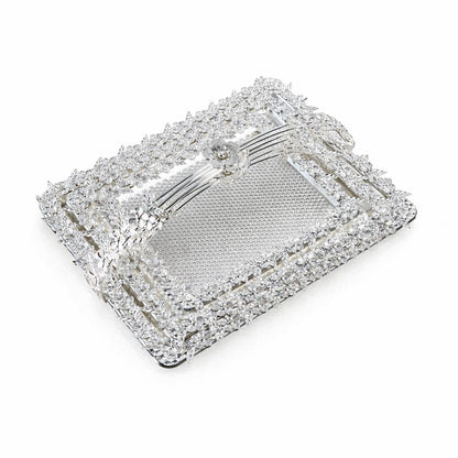 Rectangular Tray Silver Set of 3