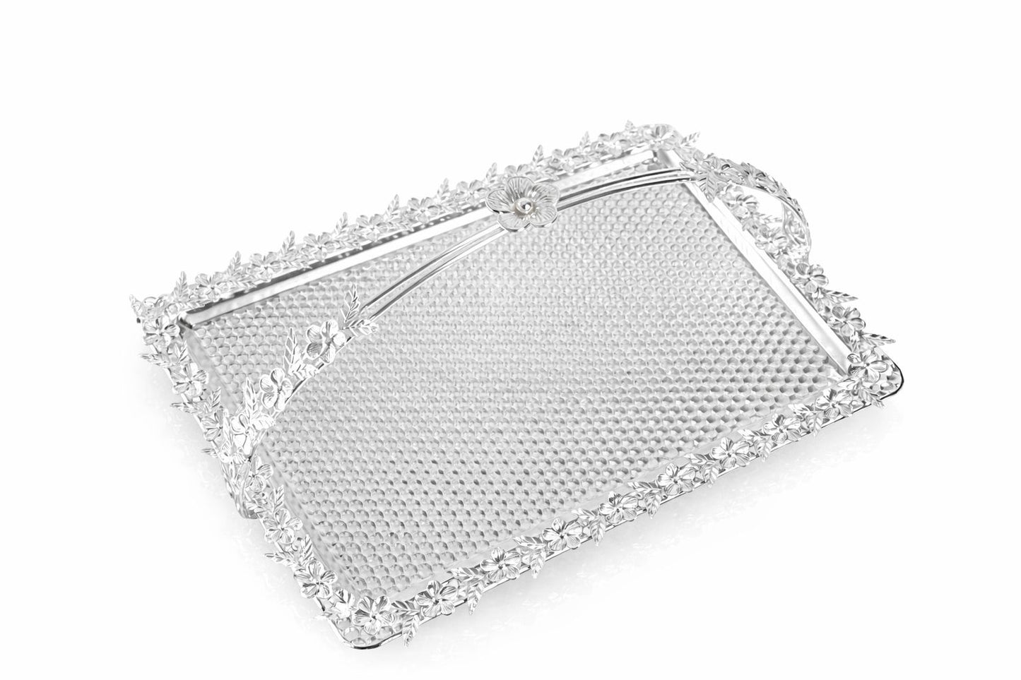 Rectangular Tray Silver Set of 3